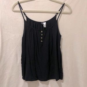 Black tank with gold buttons